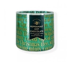 NWT Bath & Body Works 3-wick Candle PEPPERMINT HOT CHOCOLATE
